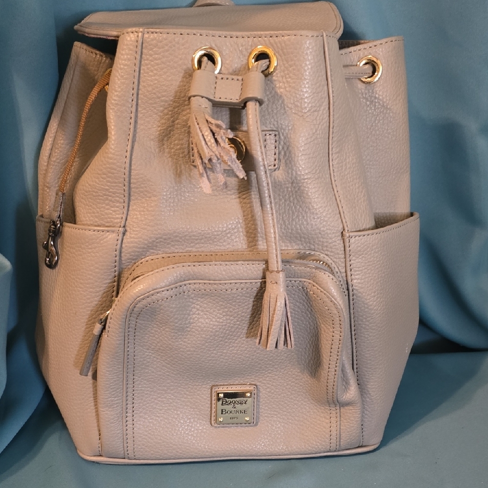 Dooney & Bourke Light Gray Leather Backpack